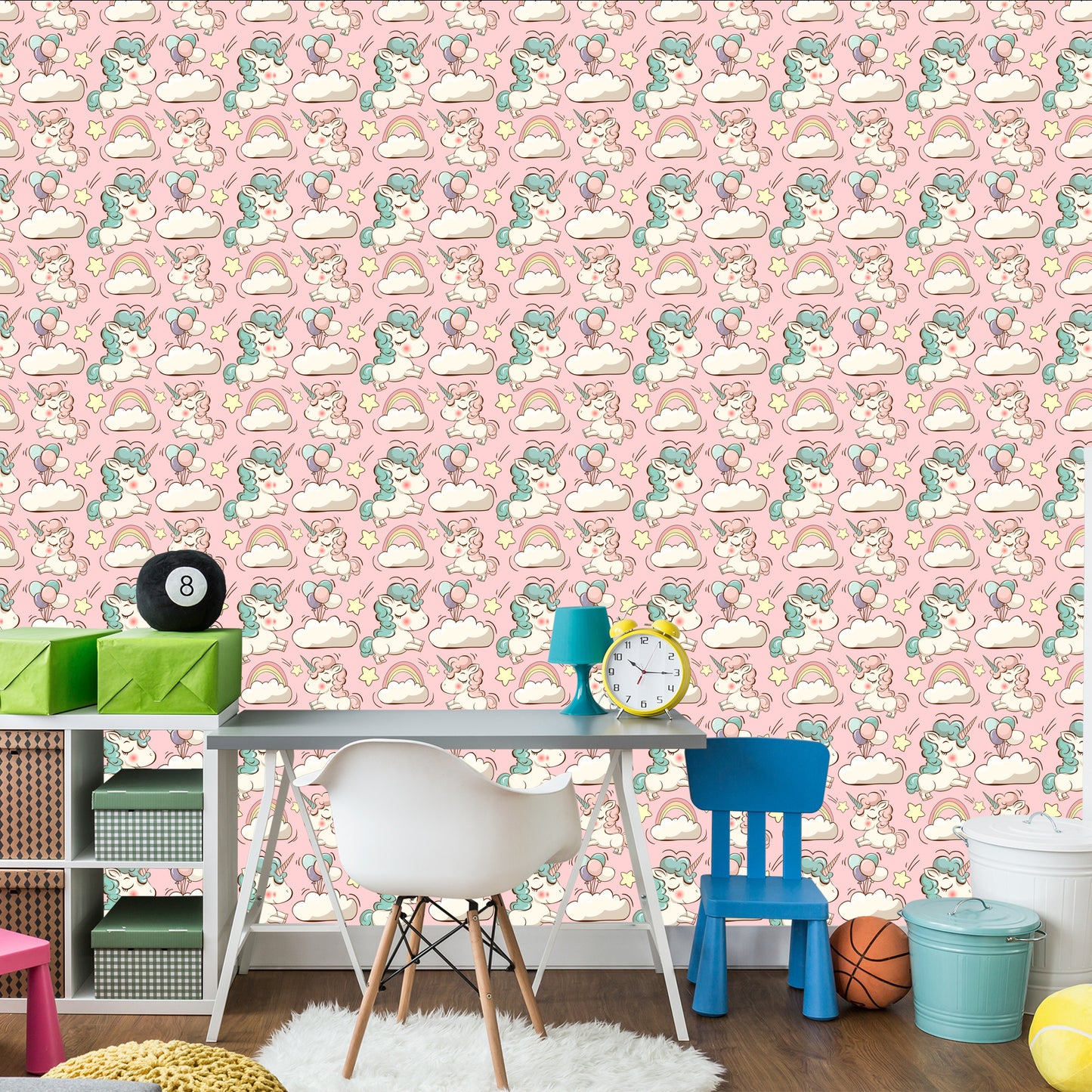 Wallpaper For Children - Unicorns, Clouds And Stars