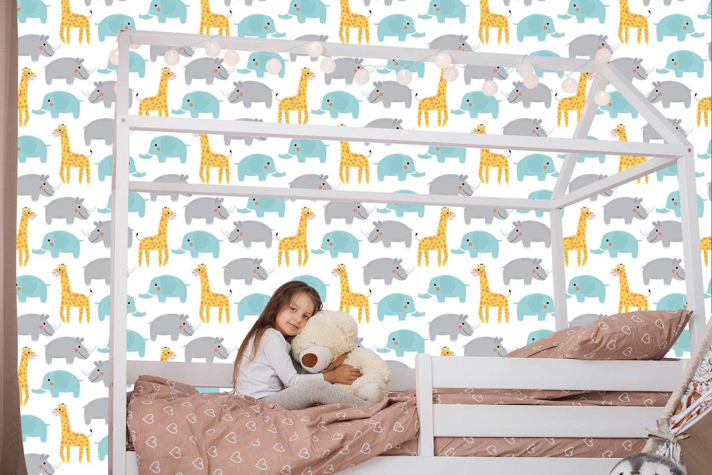 Wallpaper For Boys Pastel Safari Animals