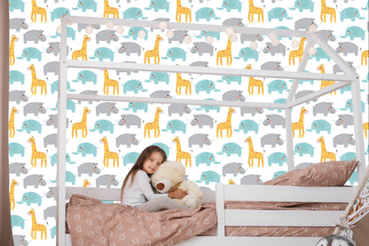 Wallpaper For Boys Pastel Safari Animals