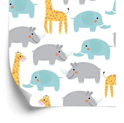 Wallpaper For Boys Pastel Safari Animals