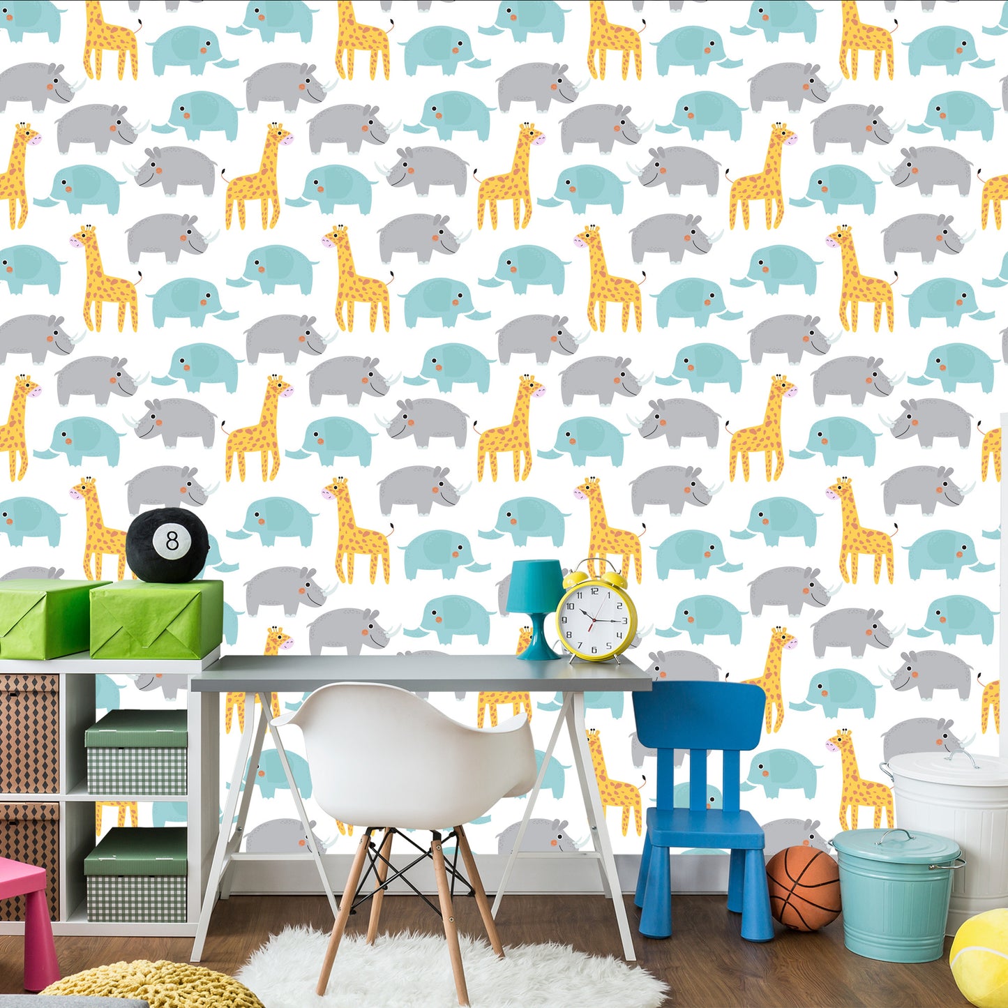 Wallpaper For Boys Pastel Safari Animals