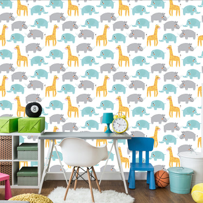 Wallpaper For Boys Pastel Safari Animals