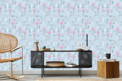 Wallpaper For Children - A Colorful Jungle In The Scandinavian Style
