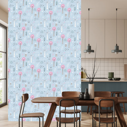 Wallpaper For Children - A Colorful Jungle In The Scandinavian Style