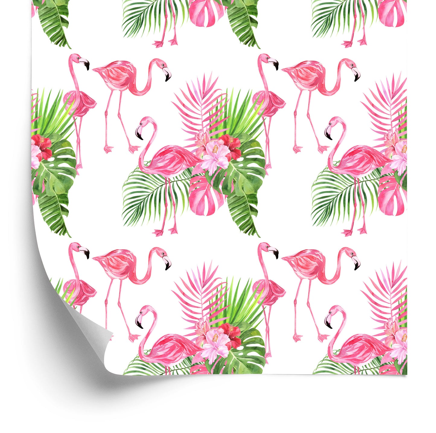 Wallpaper For The Salon Flamingos Flowers Greenery