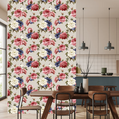 Wallpaper Roses Painted With Watercolor