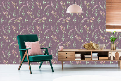 Wallpaper Painted Wild Flowers
