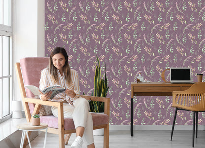 Wallpaper Painted Wild Flowers