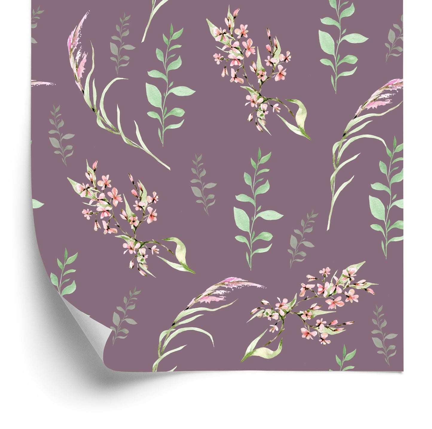 Wallpaper Painted Wild Flowers