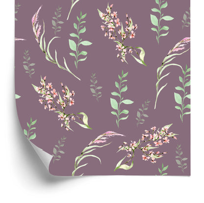Wallpaper Painted Wild Flowers