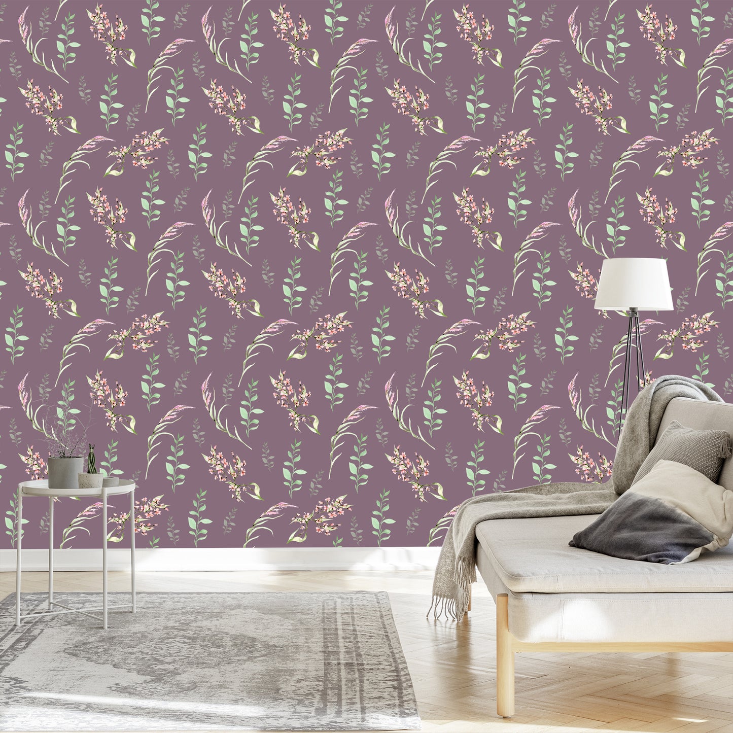 Wallpaper Painted Wild Flowers