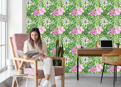 Wallpaper Multi-Colored Flowers