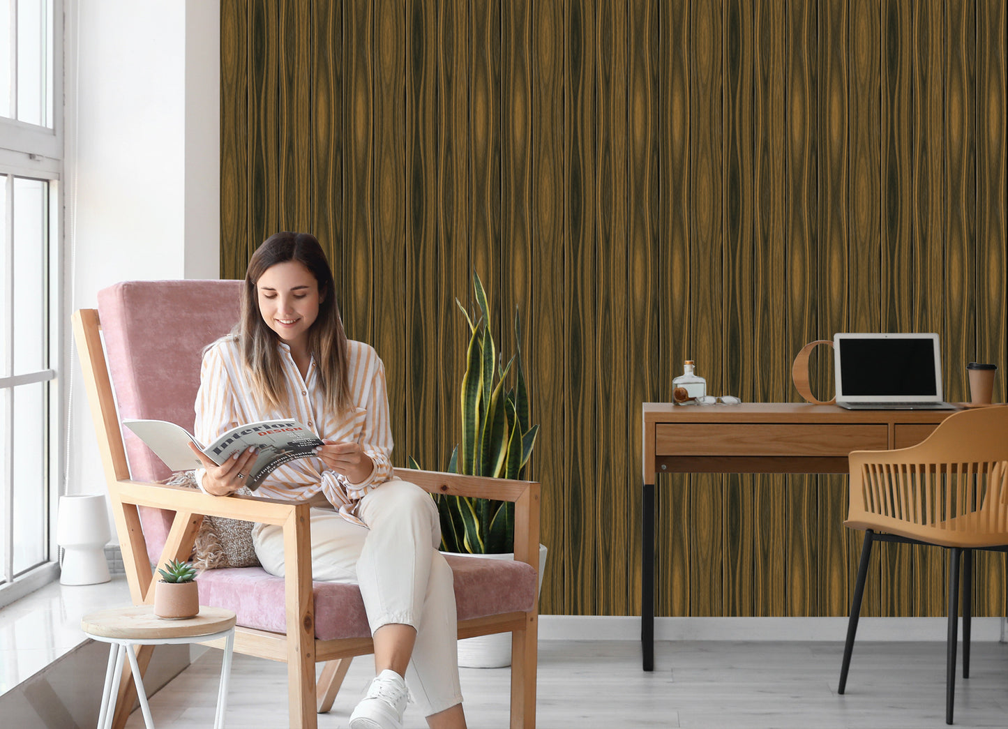 Wallpaper Vertical Wooden Planks