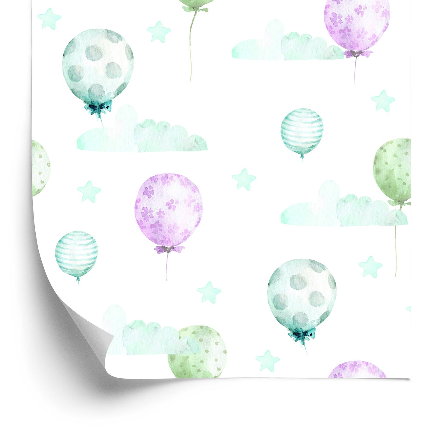 Wallpaper Pastel Balloons Against The Stars Background