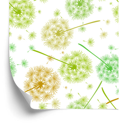 Wallpaper Green-Yellow Dandelions