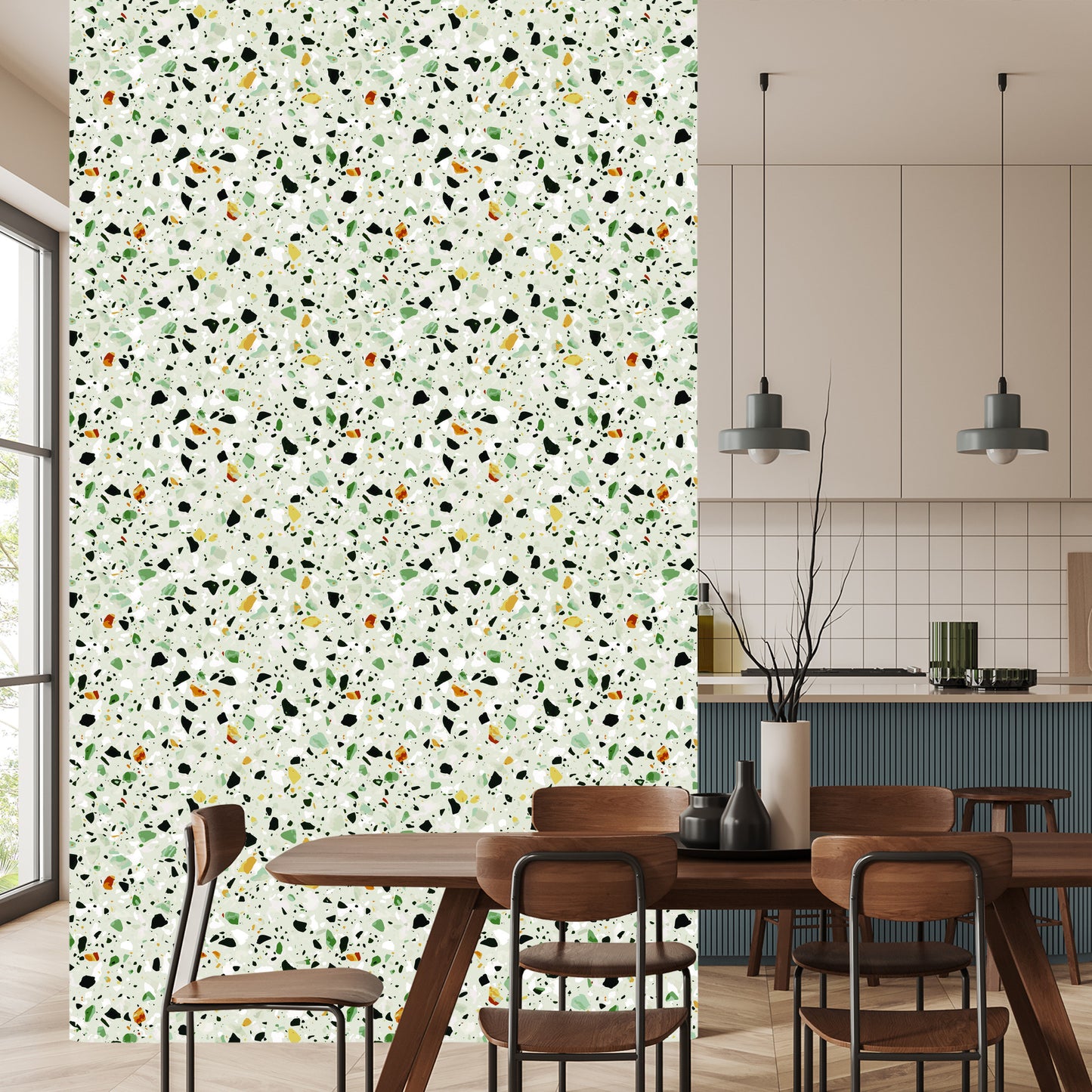 Wallpaper Colorful Terrazzo Concrete