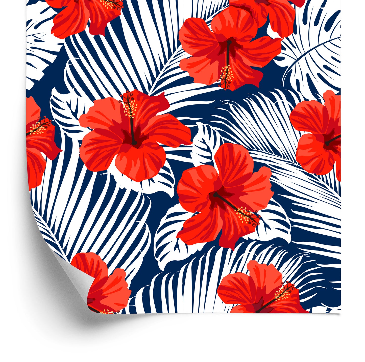 Wallpaper Tropical Flowers And Leaves