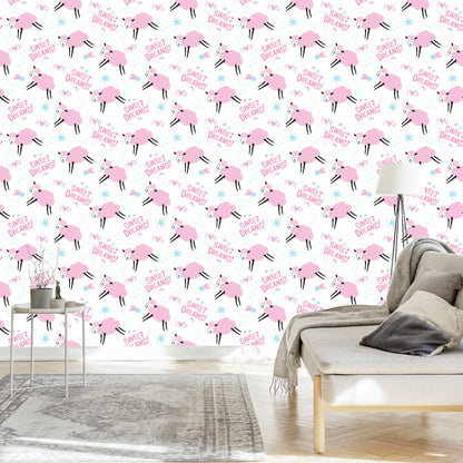 Wallpaper Pink Sheeps