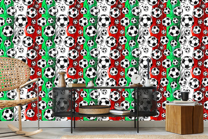 Wallpaper Footballs On A Background In Italian Colours