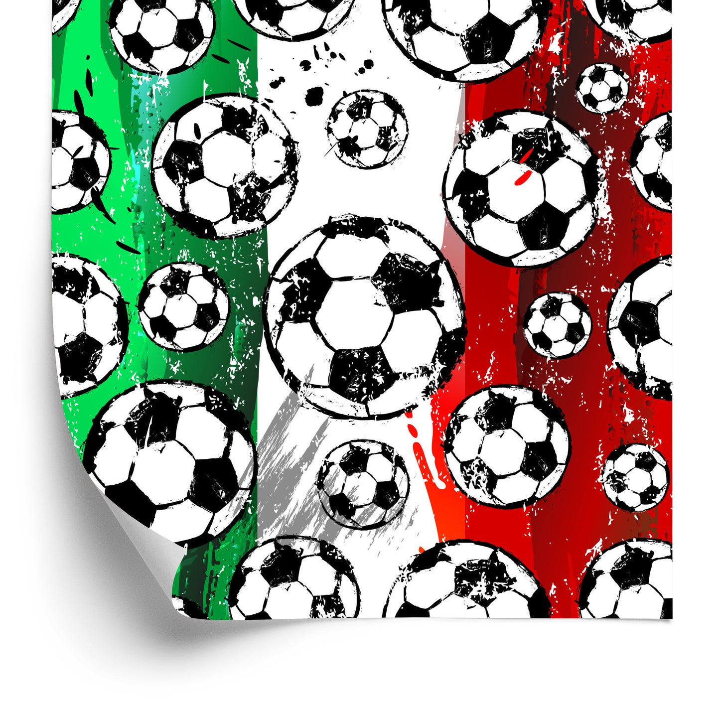 Wallpaper Footballs On A Background In Italian Colours