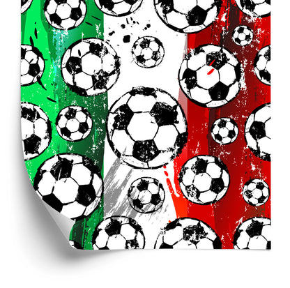 Wallpaper Footballs On A Background In Italian Colours