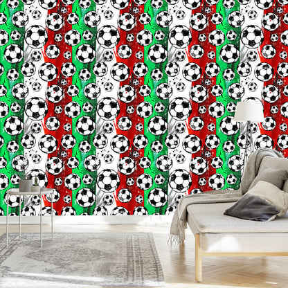 Wallpaper Footballs On A Background In Italian Colours