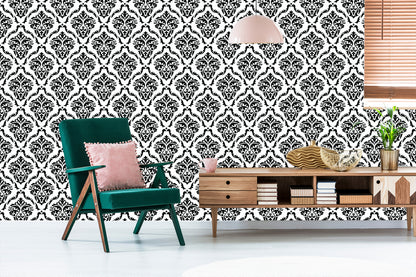 Wallpaper Classic Black And White Ornaments