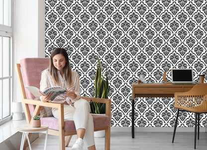 Wallpaper Classic Black And White Ornaments