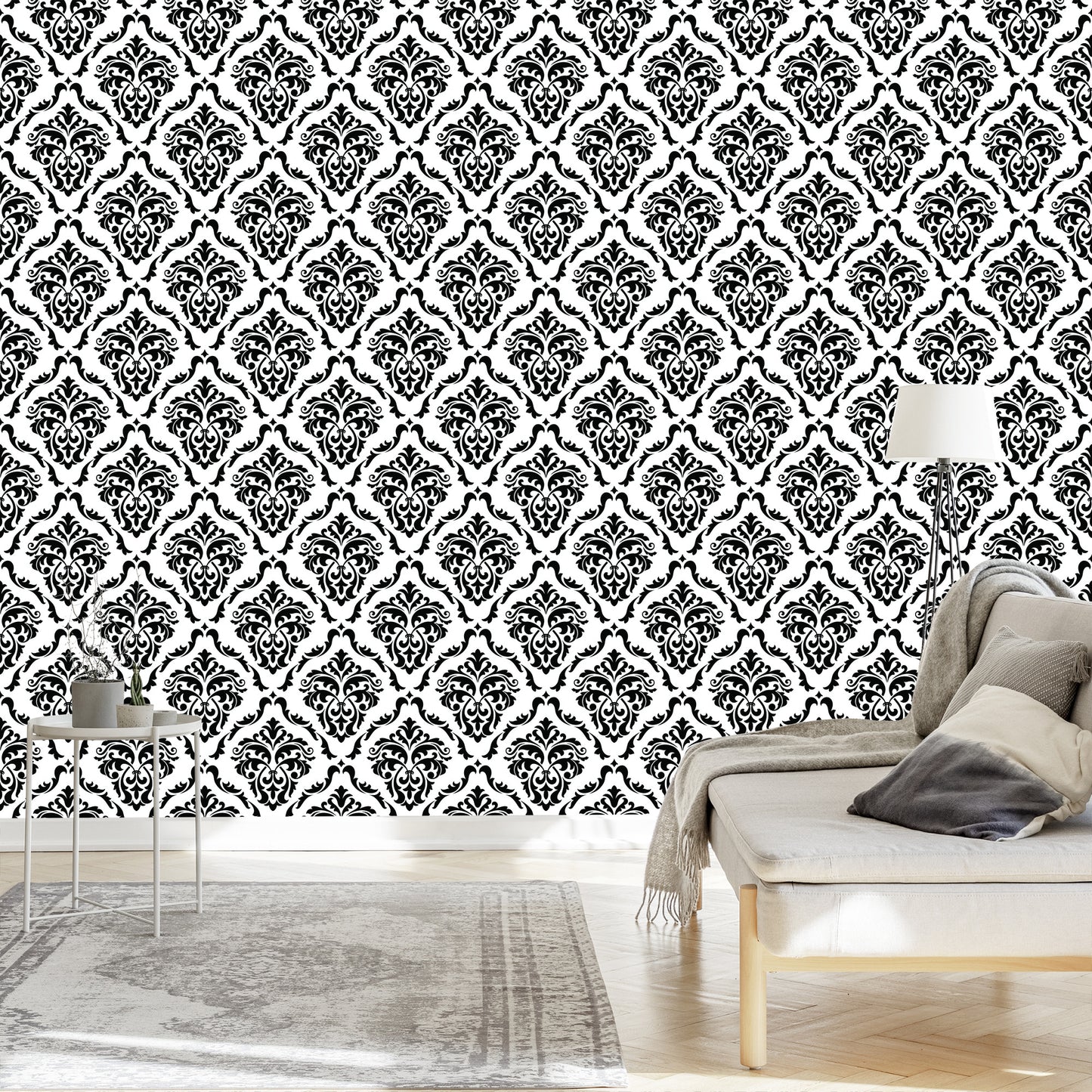 Wallpaper Classic Black And White Ornaments