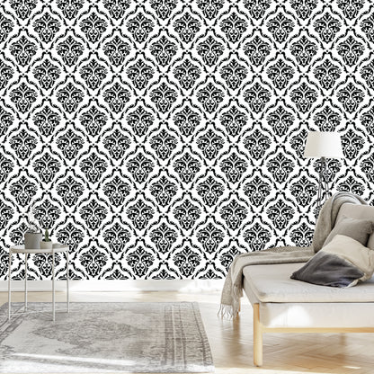 Wallpaper Classic Black And White Ornaments