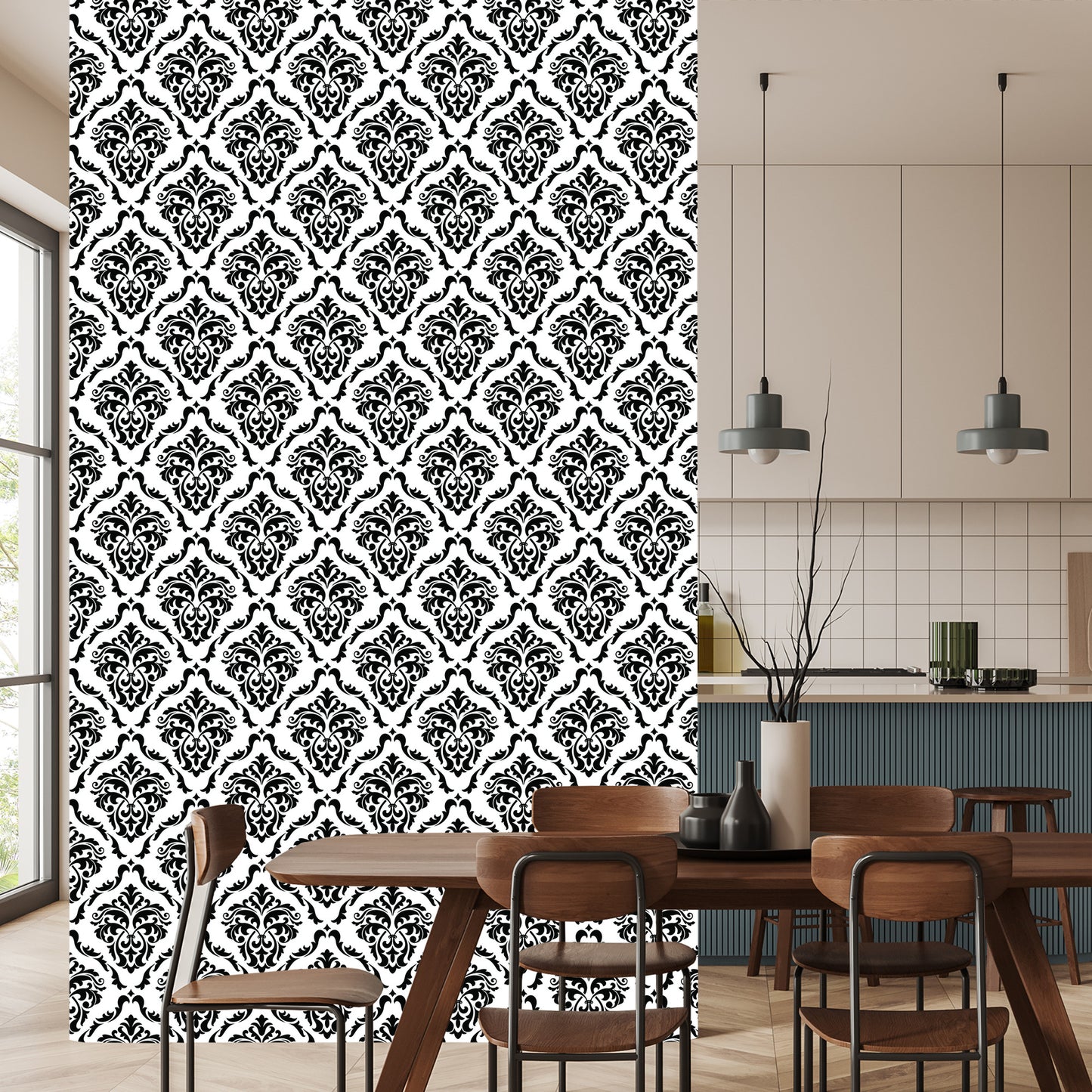 Wallpaper Classic Black And White Ornaments