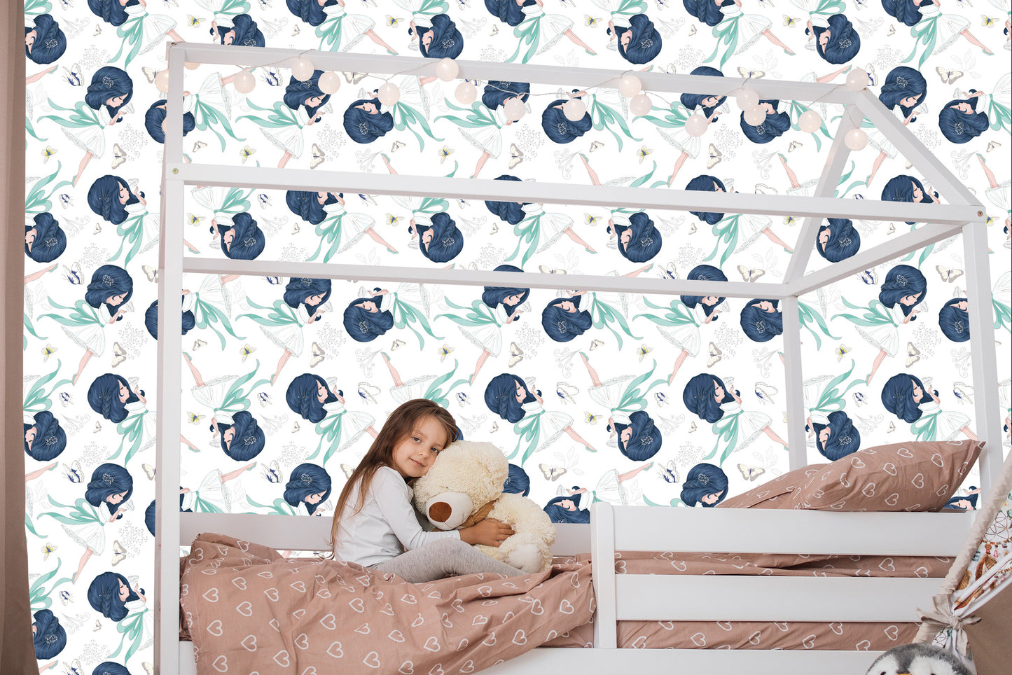 Wallpaper Girls Among Butterflies