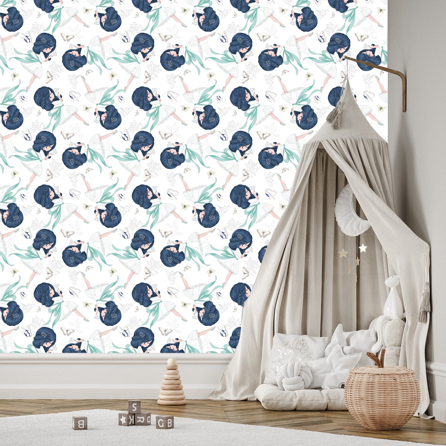 Wallpaper Girls Among Butterflies