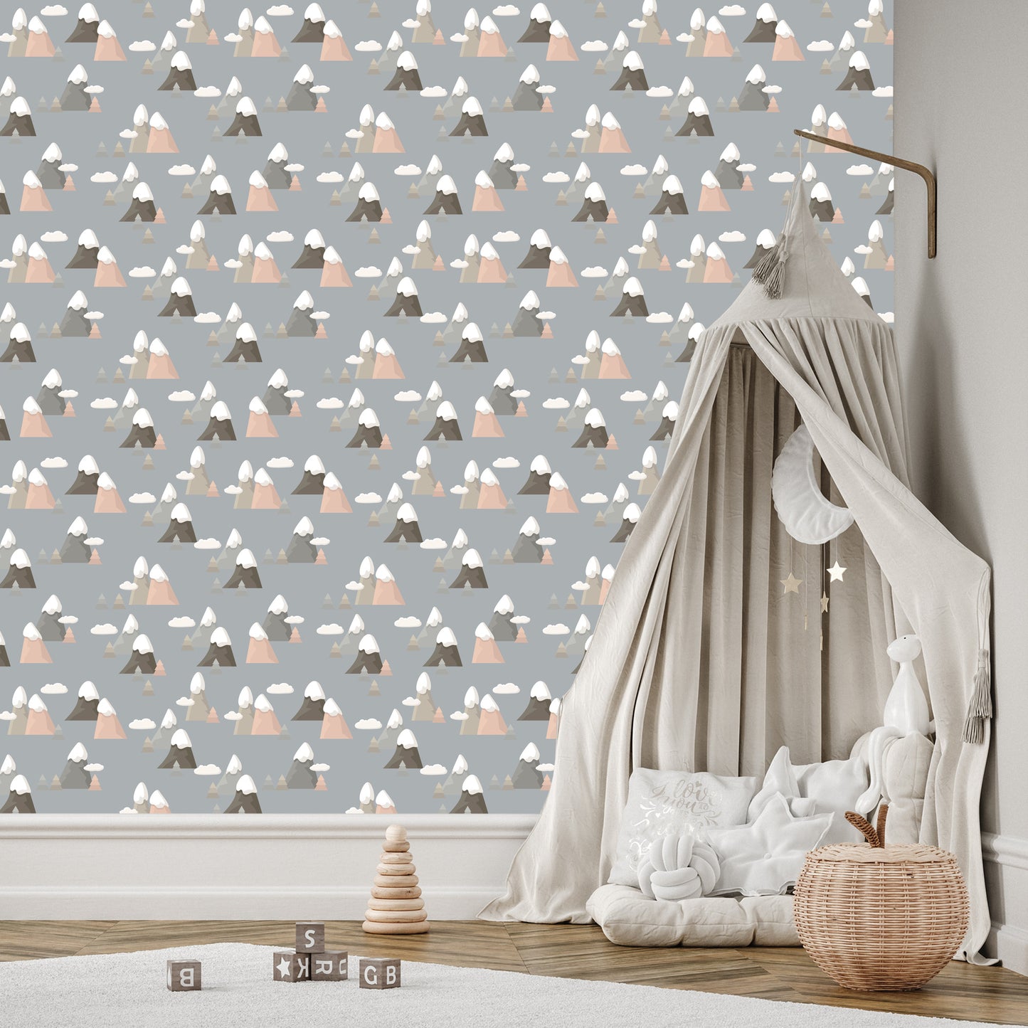 Wallpaper For Children - Mountains Pattern
