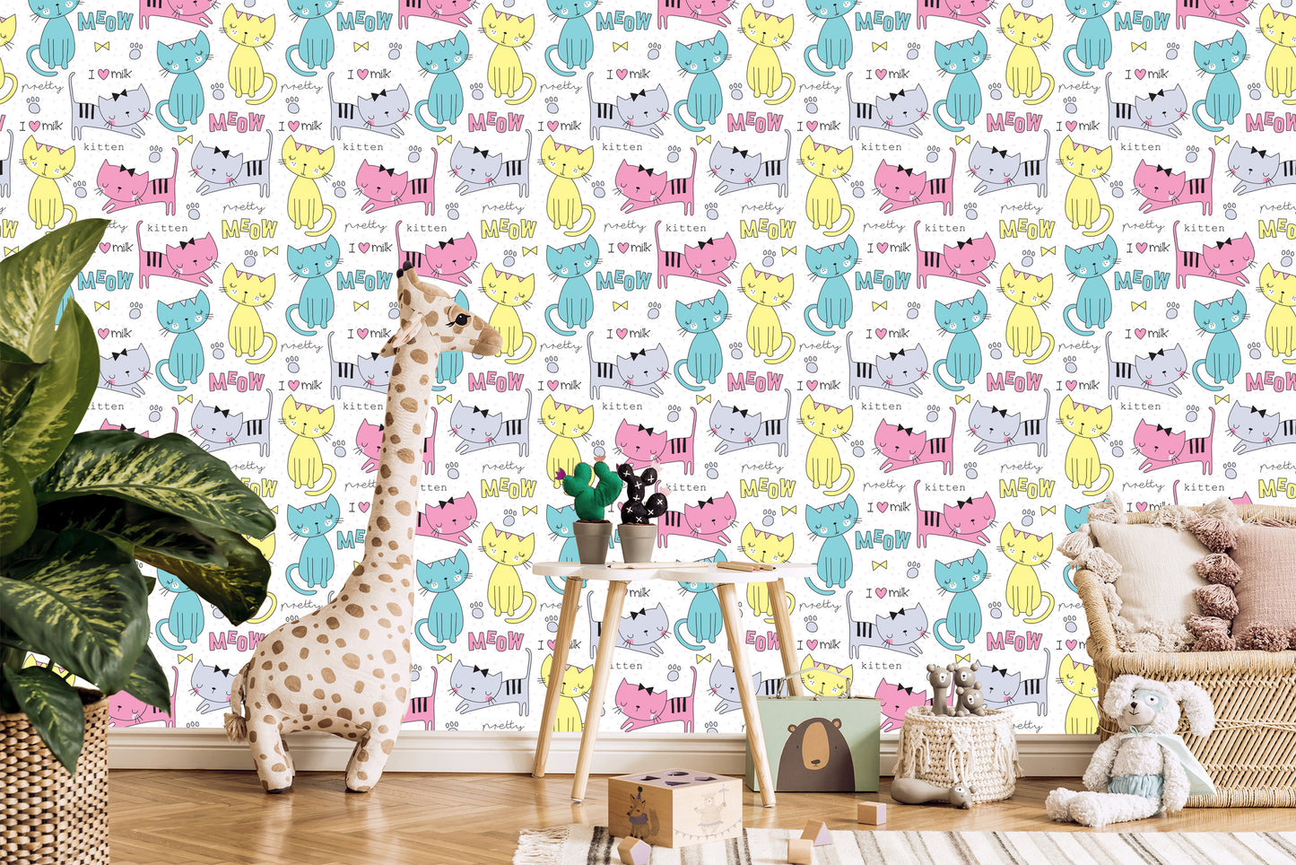 Wallpaper For Children - Colorful Cute Cats