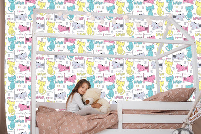 Wallpaper For Children - Colorful Cute Cats