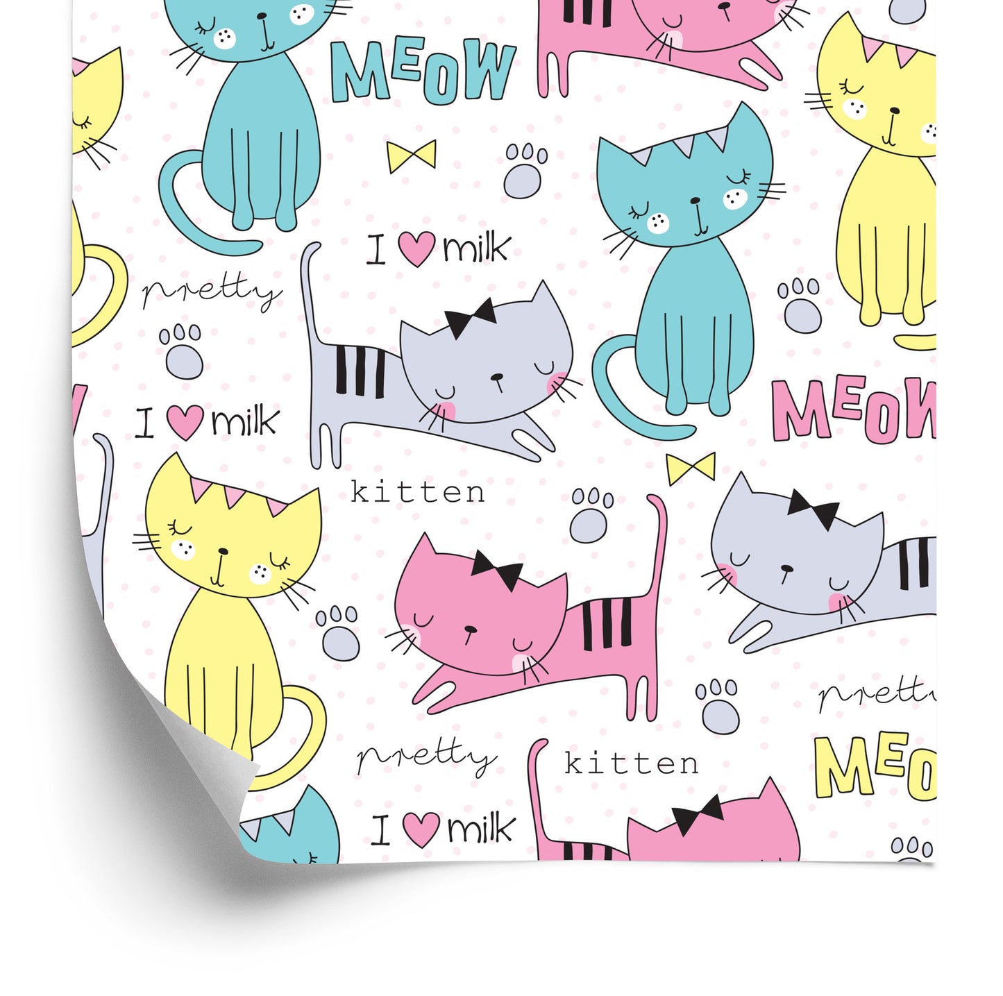 Wallpaper For Children - Colorful Cute Cats