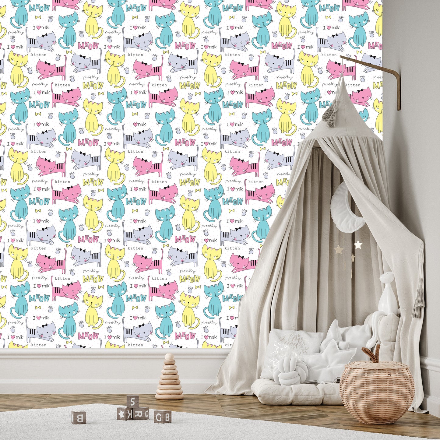 Wallpaper For Children - Colorful Cute Cats