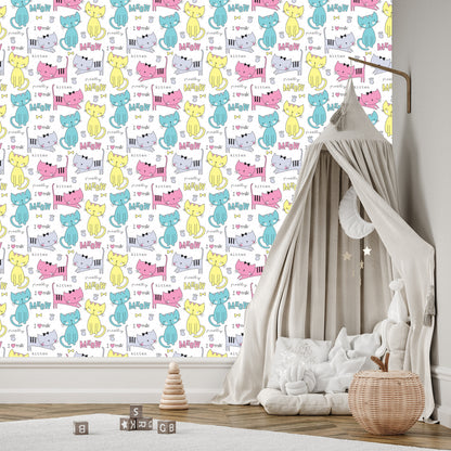 Wallpaper For Children - Colorful Cute Cats
