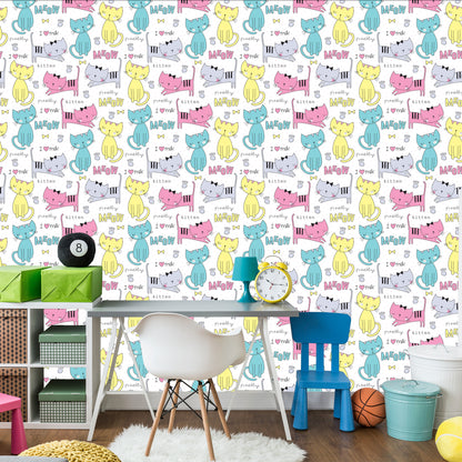 Wallpaper For Children - Colorful Cute Cats