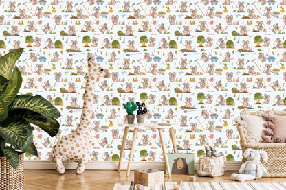 Wallpaper Busy Mice In The Garden