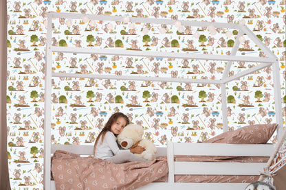 Wallpaper Busy Mice In The Garden