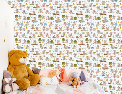 Wallpaper Busy Mice In The Garden