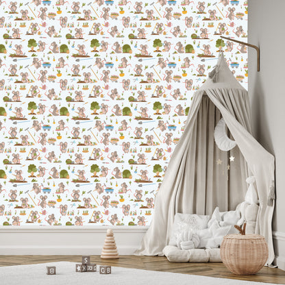 Wallpaper Busy Mice In The Garden