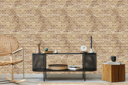 Wallpaper Brick Wall In Shades Of Beige