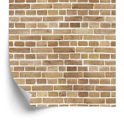 Wallpaper Brick Wall In Shades Of Beige