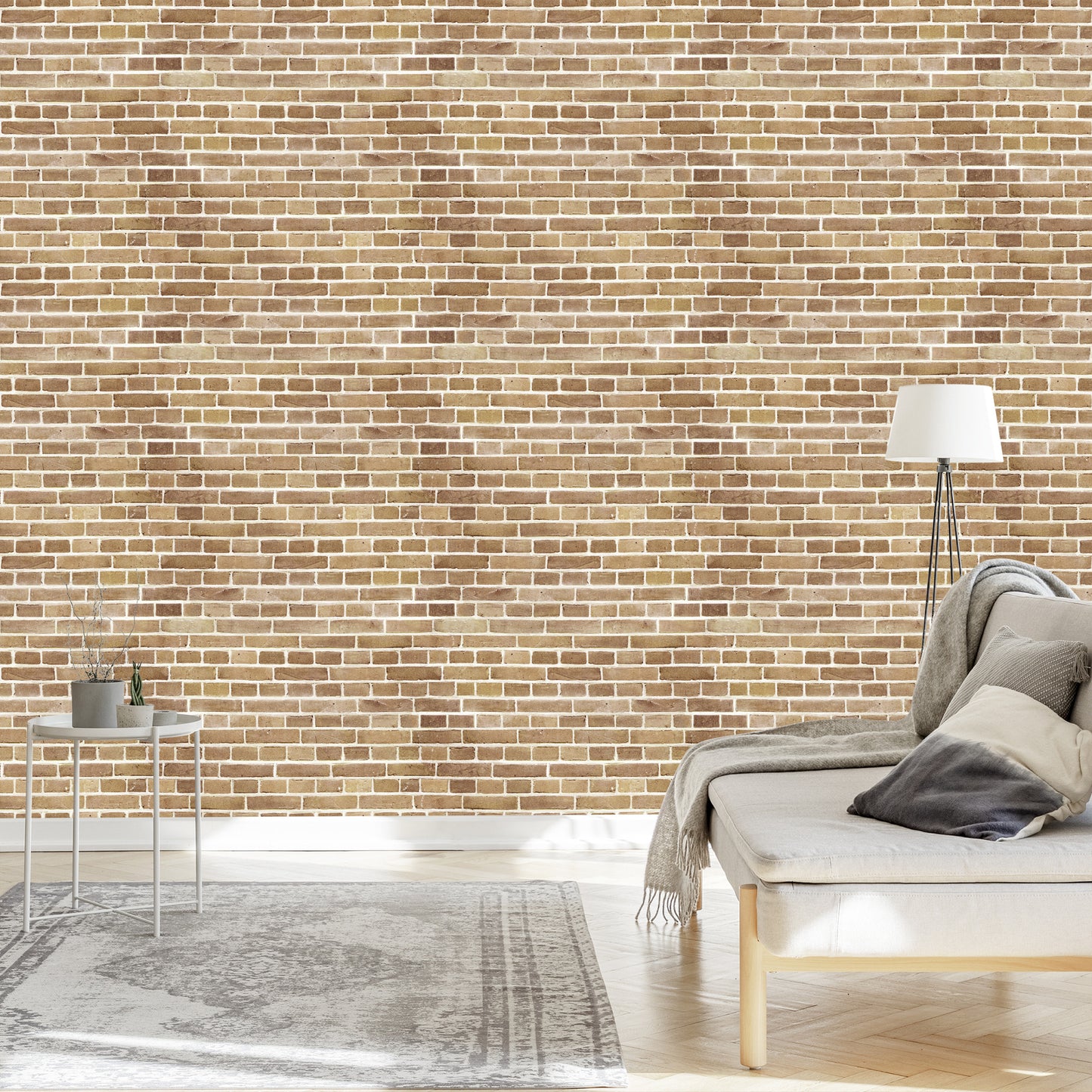 Wallpaper Brick Wall In Shades Of Beige