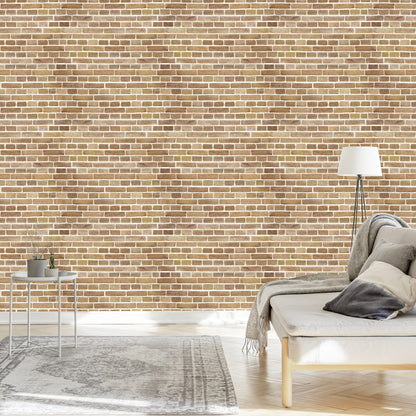 Wallpaper Brick Wall In Shades Of Beige