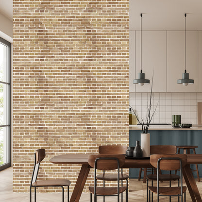 Wallpaper Brick Wall In Shades Of Beige