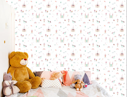 Wallpaper Clouds, Rainbow Unicorns From A Fairy Tale